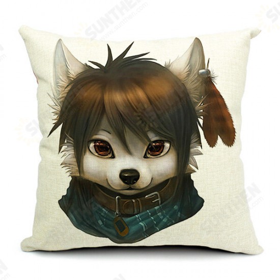 Cute Cartoon Dog Pillow Case Home Offcie Car Cushion Cover