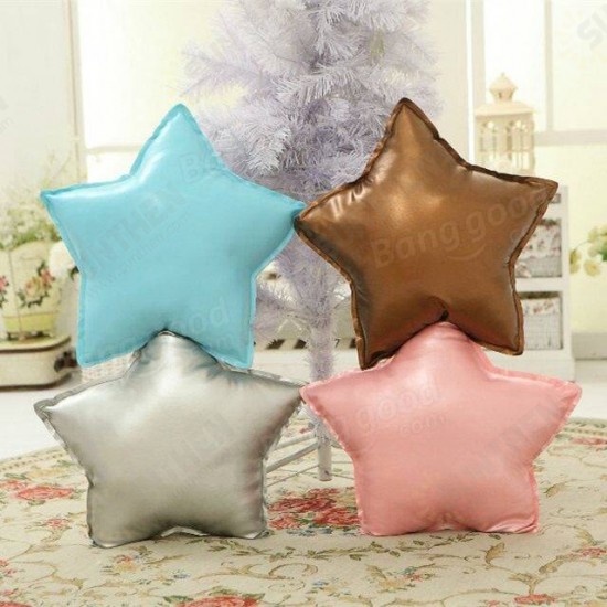 Cute Glitter Star Heart Moon Cloud Shape Throw Pillow PU Sofa Bed Car Office Cushion