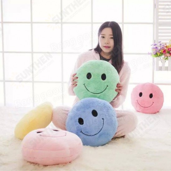 Cute Smiling Expression Plush Throw Pillow Soft Sofa Car Office Cushion Home Decor Gift