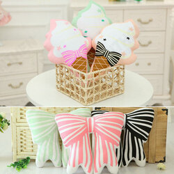 Cute Squishy Ice Cream Bowknot Throw Pillow Cotton Cloth Sofa Car Bed Cushion Home Decor Cute Squishy Ice Cream Bowknot Throw Pillow Cotton Cloth Sofa Car Bed Cushion Home Decor