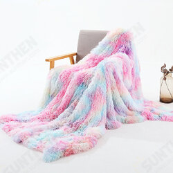 Double Sided Plush Tie-Dyed Blanket Sofa Cover Blanket Lunch Break Blanket