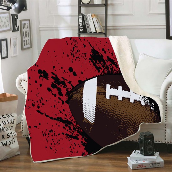 Double Thicken Blanket 3D Digital Printing Blanket Fugby Series Sofa Cover Rugby Cartoon Bedding