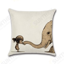 Elephant Shark Whale Dinosaur Cushion Cover Cotton Linen Pillow Case Throw Wedding Decor Pillowcase Elephant Shark Whale Dinosaur Cushion Cover Cotton Linen Pillow Case Throw Wedding Decor Pillowcase