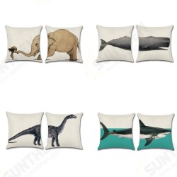Elephant Shark Whale Dinosaur Cushion Cover Cotton Linen Pillow Case Throw Wedding Decor Pillowcase Elephant Shark Whale Dinosaur Cushion Cover Cotton Linen Pillow Case Throw Wedding Decor Pillowcase