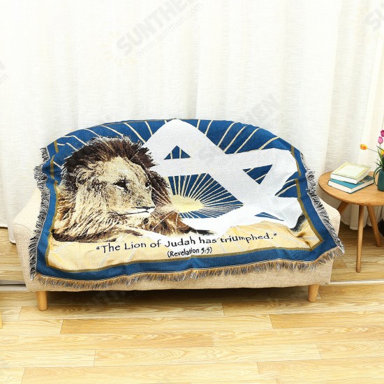 Folding Decorative Blanket Knit Tapestry Prayer Carpet Middle East Sofa Towel for Home Textiles