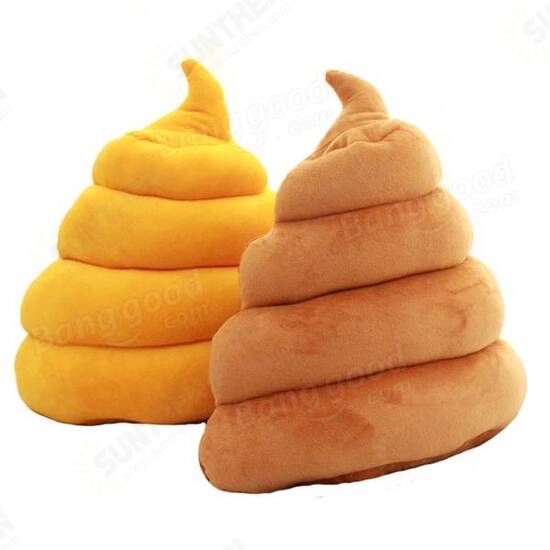 Funny Creative Brown Yellow Poo Shape Throw Pillow Bed Sofa Chair Plush Cushion