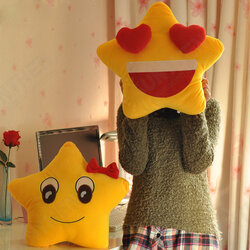 Funny Cute Lovers Yellow Star Throw Pillow Expression Soft Plush Sofa Car Office Cushion Funny Cute Lovers Yellow Star Throw Pillow Expression Soft Plush Sofa Car Office Cushion