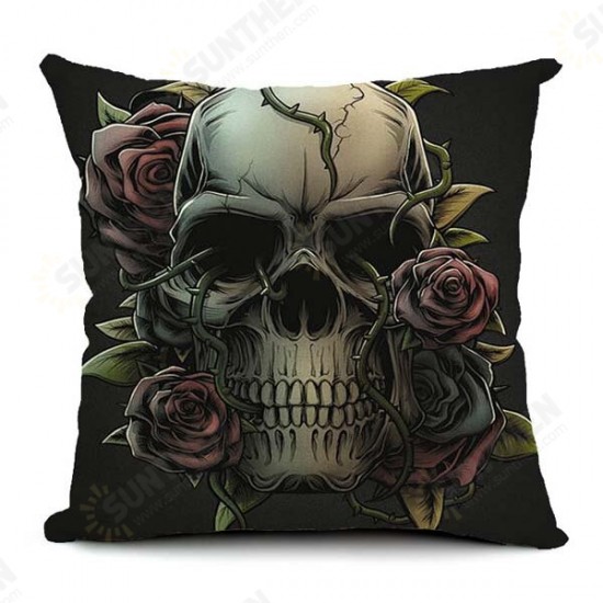 Halloween Gothic Cotton Linen Pillow Case Home Office Car Cushion Pillowcase