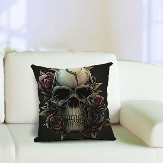 Halloween Gothic Cotton Linen Pillow Case Home Office Car Cushion Pillowcase