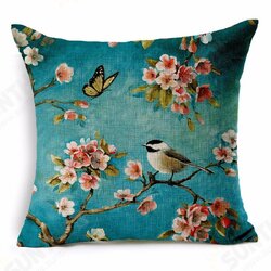 45x45cm Home Decoration Colorful Flowers and Birds 3D Printed Cotton Linen Pillow Case 45x45cm Home Decoration Colorful Flowers and Birds 3D Printed Cotton Linen Pillow Case