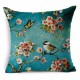 45x45cm Home Decoration Colorful Flowers and Birds 3D Printed Cotton Linen Pillow Case
