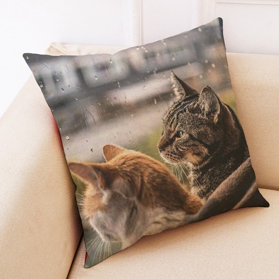 BX 45x45cm Cat Pattern Luxury Cushion Cover Graffi Style Throw Pillow Case Pillow Covers