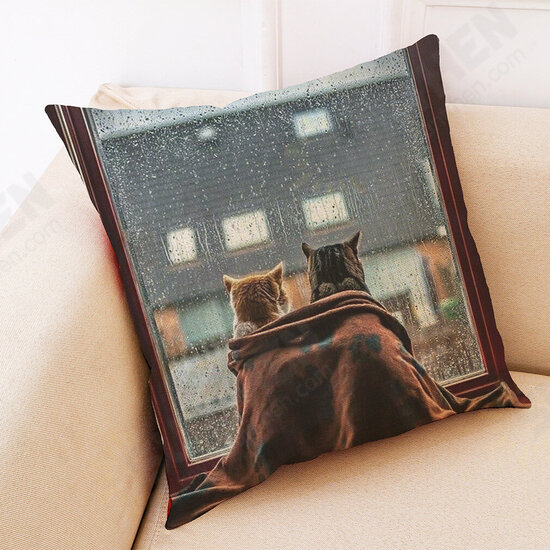 BX 45x45cm Cat Pattern Luxury Cushion Cover Graffi Style Throw Pillow Case Pillow Covers