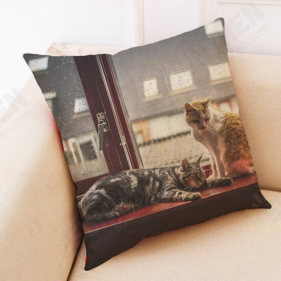 BX 45x45cm Cat Pattern Luxury Cushion Cover Graffi Style Throw Pillow Case Pillow Covers