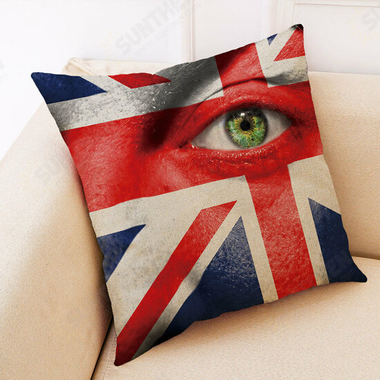 BX The 2018 World Cup Cotton Linen Cushion Pillow Case Eye National Flag Pillow Cover