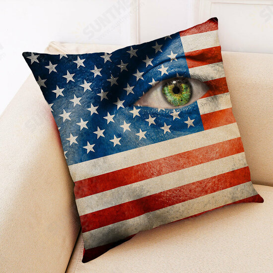 BX The 2018 World Cup Cotton Linen Cushion Pillow Case Eye National Flag Pillow Cover