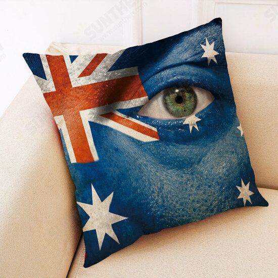 BX The 2018 World Cup Cotton Linen Cushion Pillow Case Eye National Flag Pillow Cover