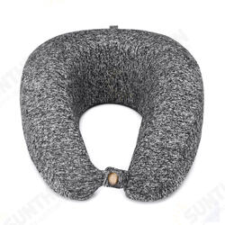 Portable Foldable Slow Rebound Foam Neck Protection U Shape Pillow with Soft Fabric Cover