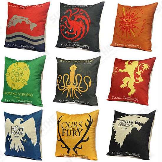 WX-118 Thrones Games Pillow Case Throw Car Sofa Seat Cushion Cover