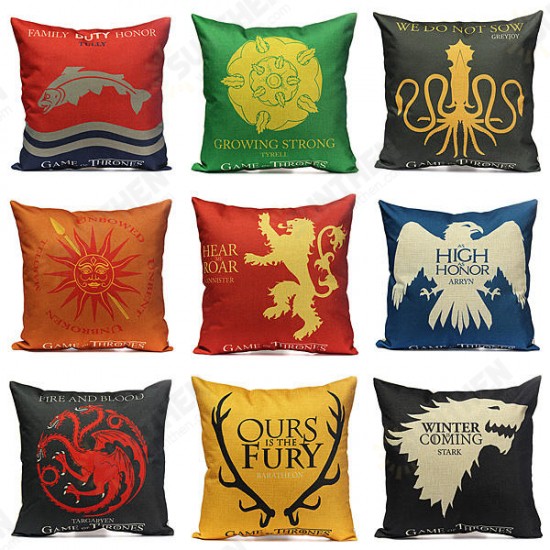 WX-118 Thrones Games Pillow Case Throw Car Sofa Seat Cushion Cover