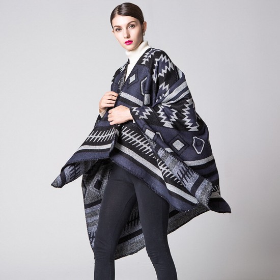 WX-19 Geometric Puzzle Cloak European Indian Style Fashion Air Conditioning Shawl Travel Blanket