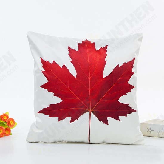 WX-D7 45x45cm Silk Soft Vintage Leaves Flower Throw Pillow Case Waist Cushion Cover