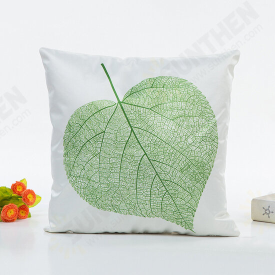 WX-D7 45x45cm Silk Soft Vintage Leaves Flower Throw Pillow Case Waist Cushion Cover