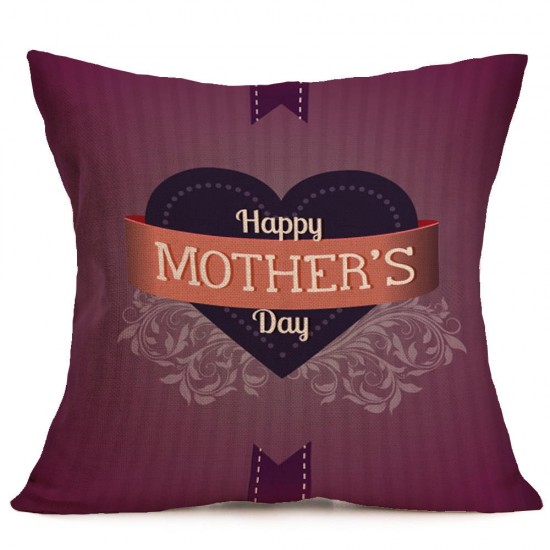 WX-P3 43x43cm Mother's Day Gift Flower Cotton Linen Pillow Case Cushion Cover Home Car Decor