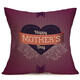 WX-P3 43x43cm Mother's Day Gift Flower Cotton Linen Pillow Case Cushion Cover Home Car Decor