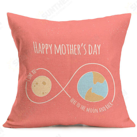 WX-P3 43x43cm Mother's Day Gift Flower Cotton Linen Pillow Case Cushion Cover Home Car Decor