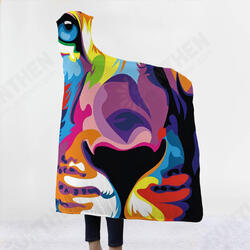 Hooded Blankets Lion Colorful Printed Warm Wearable Plush Mat Thick Nap Soft Blanke Hooded Blankets Lion Colorful Printed Warm Wearable Plush Mat Thick Nap Soft Blanke