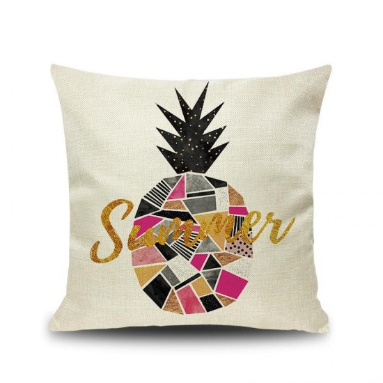 INS Nordic Pineapple Cactus Geometric Style Linen Cushion Cover Home Sofa Art Decor Seat Pillow Case
