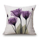 Ink Painting Flowers Cotton Linen Pillow Case Tulips Sofa Cushion Cover 45x45cm