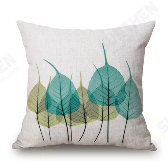 Ink Painting Flowers Cotton Linen Pillow Case Tulips Sofa Cushion Cover 45x45cm