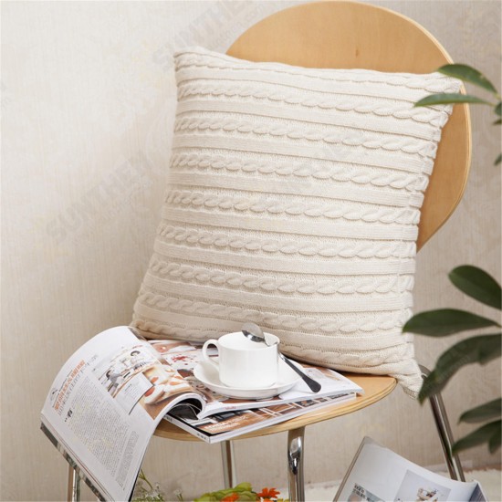 Knit Fiber Pillows Throw Pillow Case Sofa Waist Cushion Cover Home Decorative