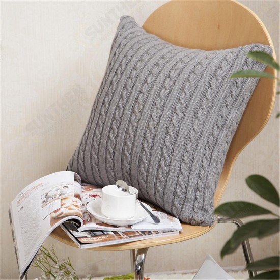 Knit Fiber Pillows Throw Pillow Case Sofa Waist Cushion Cover Home Decorative