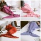 Knitted Handmade Mermaid Tail Blankets Yarn Crochet Mermaid Blanket Kids Throw Wrap Super Soft Sl