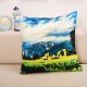 Landscape Oil Painting Throw Pillow Case Soft Sofa Car Office Back Cushion Cover