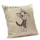 Linen Cartoon Cat Throw Pillow Case Car Cushion Cover Decorative