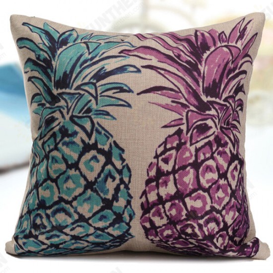 Linen Vintage Pineapple Ocean View Pillow Case Home Sofa Car Cushion Cover