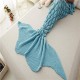 Mermaid Tail Blankets Yarn Knitted Handmade Crochet Mermaid Blanket Kids Throw Bed Wrap