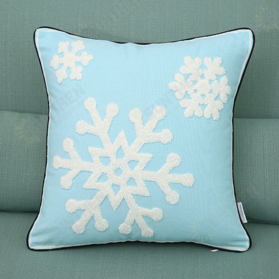 New Christmas Pure Cotton Embroidering Pillow Cases Santa Snowflake Cushion Cover