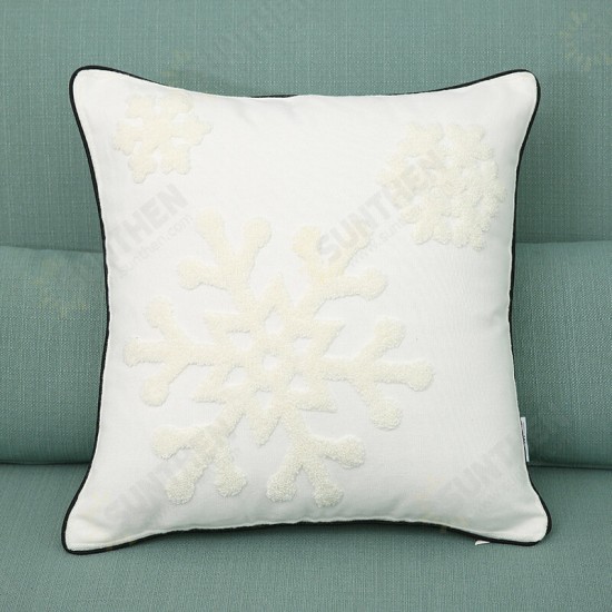 New Christmas Pure Cotton Embroidering Pillow Cases Santa Snowflake Cushion Cover