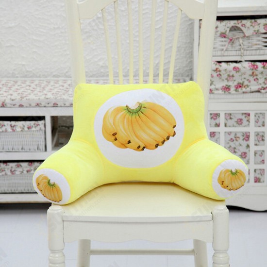 Plush Squishy 3D Fruit Printing U Shape Neck Pillow Waist Back Cushion Sofa Bed Office Car Chair Decor