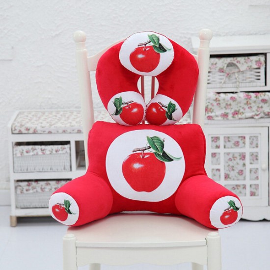 Plush Squishy 3D Fruit Printing U Shape Neck Pillow Waist Back Cushion Sofa Bed Office Car Chair Decor