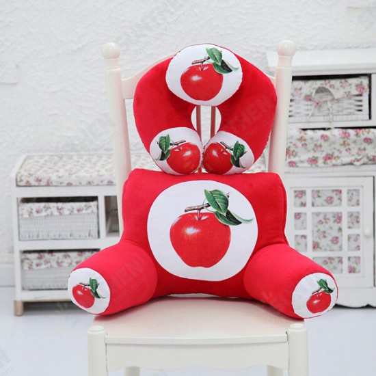 Plush Squishy 3D Fruit Printing U Shape Neck Pillow Waist Back Cushion Sofa Bed Office Car Chair Decor