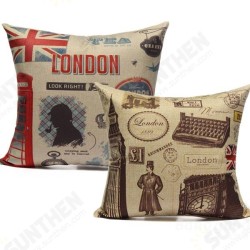 Retro British Style Pillow Case Cotton Linen Home Decoration Retro British Style Pillow Case Cotton Linen Home Decoration