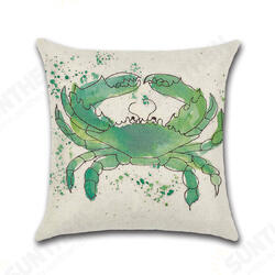 Sea Turtle Crab Whale Cotton Linen Cushion Cover Cartoon Color Water Printed Square Pillow Case Sea Turtle Crab Whale Cotton Linen Cushion Cover Cartoon Color Water Printed Square Pillow Case