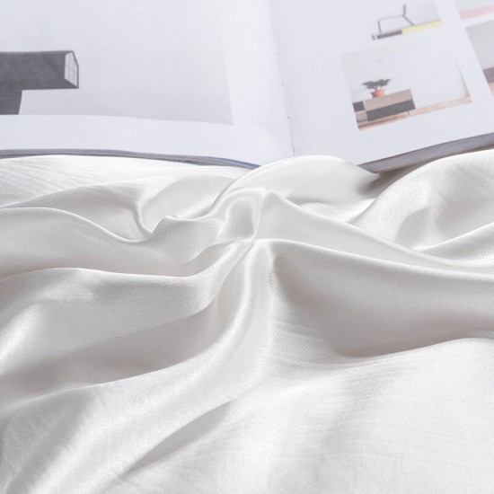 Silk Like Soft Fitted Sheets Sets Satin Solid Color Bedding 4pcs/Set Bedspread Bed Linens Set
