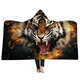 Soft Hooded Blanket Throw Winter Home Sofa Warm Plush Cloak 3D Printing Blankets Home Bedding